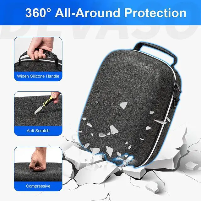 Alt view image 3 of 7 - Hard Carrying Case Compatible with Playstation VR2 Gaming Headset and Touch Controllers Accessories, PS VR2 Portable Case Suitable for Travel and Home Storage