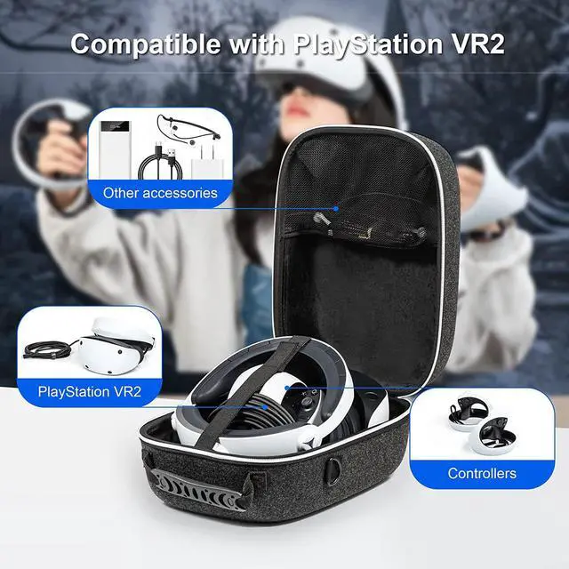 Alt view image 5 of 7 - Hard Carrying Case Compatible with Playstation VR2 Gaming Headset and Touch Controllers Accessories, PS VR2 Portable Case Suitable for Travel and Home Storage