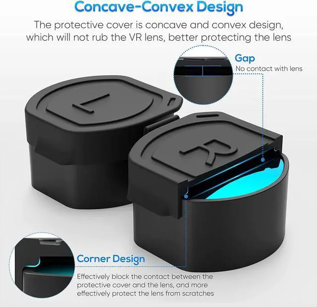 Alt view image 2 of 7 - Lens Protector Cover for PS VR2 Accessories, Soft Silicone Dust Proof & Anti-Scratch Cover for PSVR 2, Thickened Lens Cap for PSVR2 Glasses, Washable Protect Lens Sleeve for Playstation VR2 Headset
