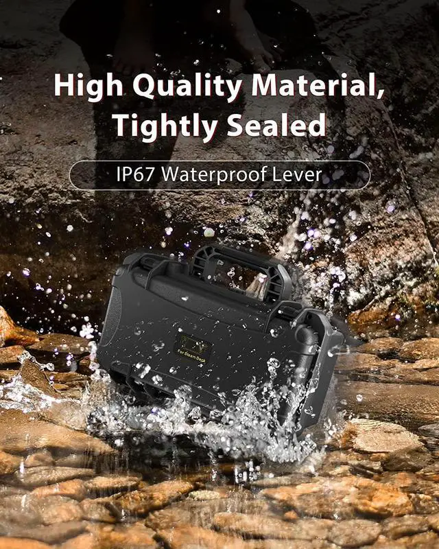 Alt view image 6 of 7 - Travel Carrying Case for Steam Deck, Professional Deluxe Waterproof Case Soft Lining Hard Travel Case for Steam Deck and Other Accessories