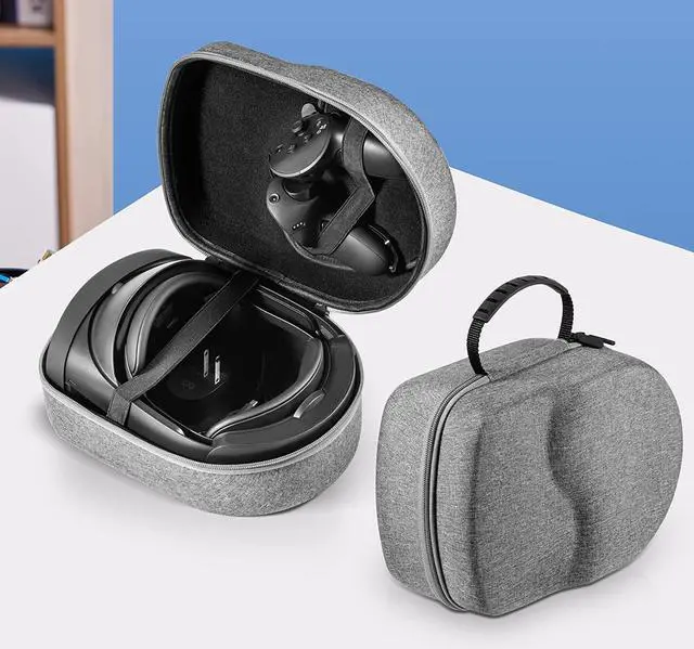 Alt view image 2 of 7 - 6 in 1 Carrying Case for Meta Quest Pro/Meta Quest 2 Accessories Kit with 20FT Link Cable, VR Headset Cleaning Kit, Lens Protector, for Travel and Home Storage