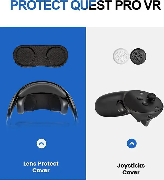 Alt view image 7 of 7 - 6 in 1 Carrying Case for Meta Quest Pro/Meta Quest 2 Accessories Kit with 20FT Link Cable, VR Headset Cleaning Kit, Lens Protector, for Travel and Home Storage