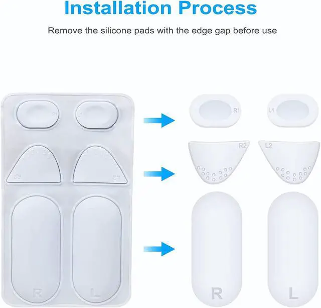 Alt view image 7 of 7 - Silicone Controller Pad for PSVR2,4 in 1 Accessories Kit for PS VR2 Controller with Anti-Slip Handle Cover Grip Protection