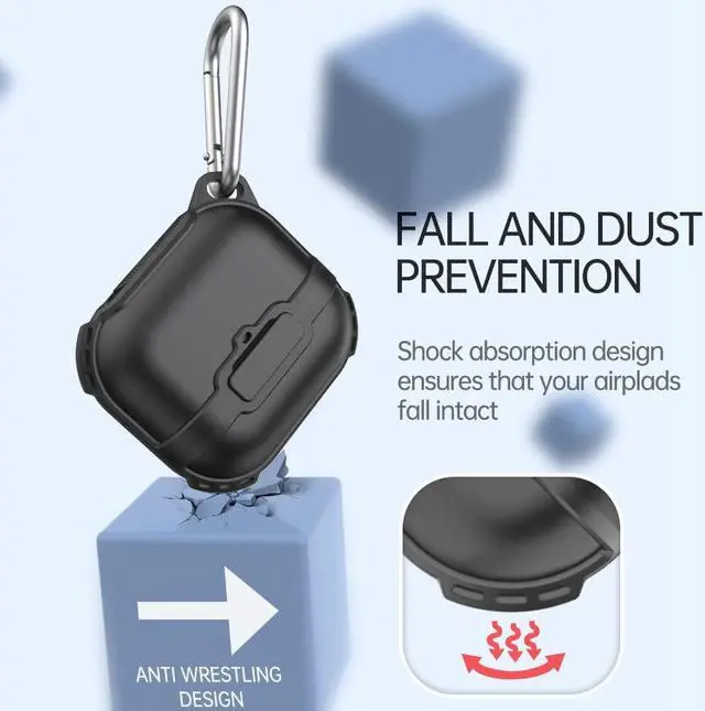 Alt view image 2 of 7 - AirPods 3rd Generation 2021 Case, Compatible Wireless Charging, LED Light Visible, IP68 Waterproof Shockproof Dustproof Full-Body Protective Cover for AirPods 3 with Keychain