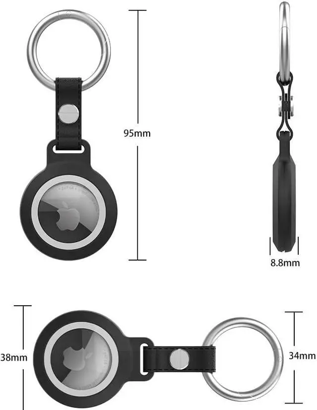 Alt view image 6 of 7 - IP68 Waterproof AirTag Keychain Holder Case, Lightweight, Anti-Scratch, Easy Installation,Soft Full-Body Shockproof Air Tag Holder for Luggage,Keys, Dog Collar