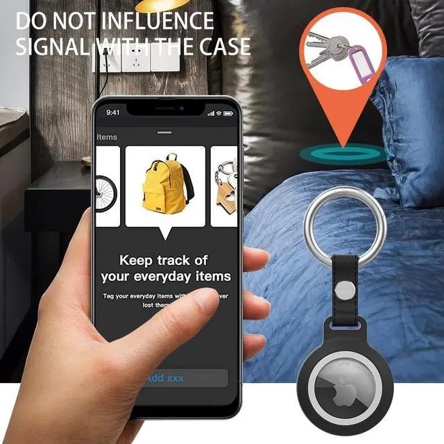 Alt view image 4 of 7 - IP68 Waterproof AirTag Keychain Holder Case, Lightweight, Anti-Scratch, Easy Installation,Soft Full-Body Shockproof Air Tag Holder for Luggage,Keys, Dog Collar
