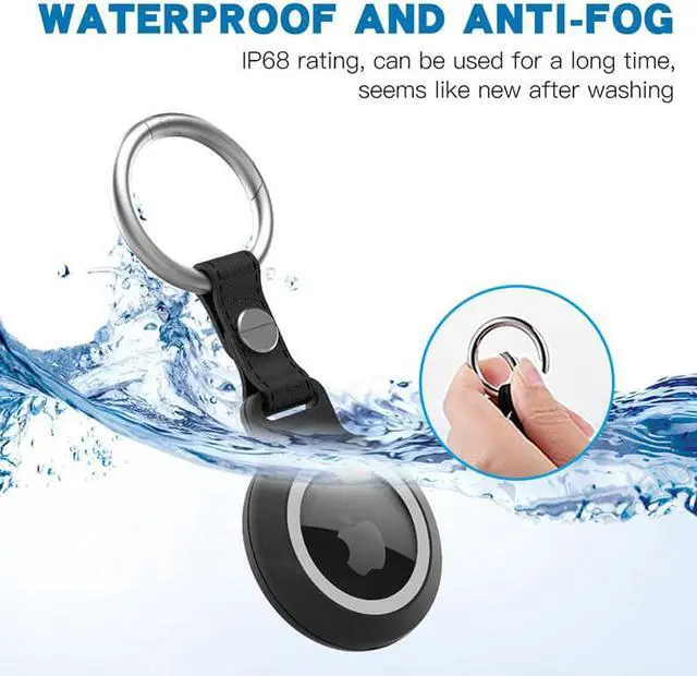 Alt view image 2 of 7 - IP68 Waterproof AirTag Keychain Holder Case, Lightweight, Anti-Scratch, Easy Installation,Soft Full-Body Shockproof Air Tag Holder for Luggage,Keys, Dog Collar