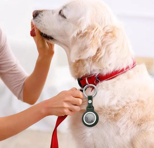 Alt view image 5 of 7 - IP68 Waterproof AirTag Keychain Holder Case, Lightweight, Anti-Scratch, Easy Installation,Soft Full-Body Shockproof Air Tag Holder for Luggage,Keys, Dog Collar Green