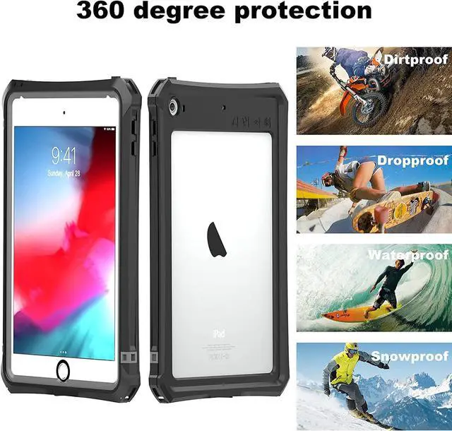 Alt view image 7 of 7 - iPad Mini 4 / Mini 5 Waterproof Case, Protective Full Body Shockproof Dustproof Cover Case with Adjustable Stand Built-in Screen Protector Shoulder Strap for Apple iPad Mini 5/iPad Mini 4 7.9 Inches