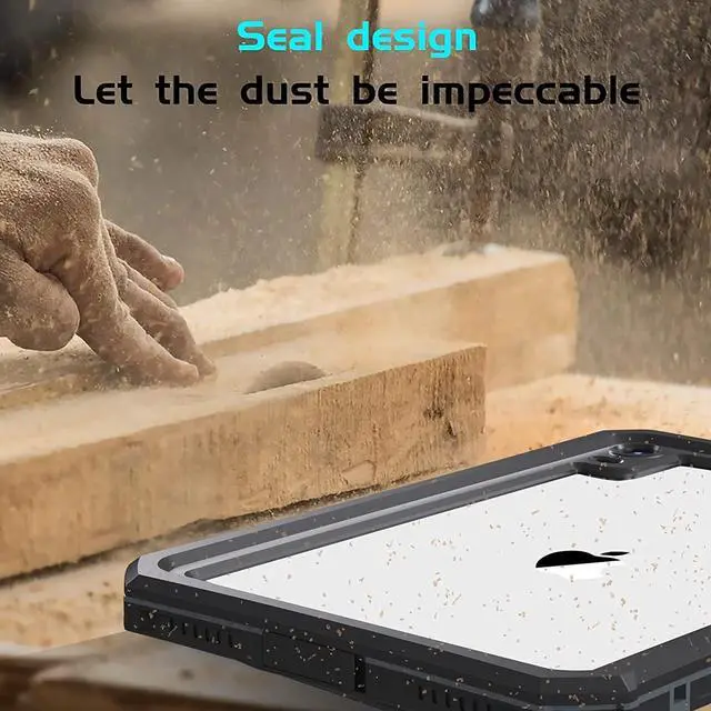 Alt view image 6 of 7 - iPad Mini 6 2021 (6th Generation) Waterproof Case,Underwater Protective Dustproof Shockproof Case Cover with 360 Full-Body Protection,iPad Mini 6th Gen 8.3 Inch case with Lanyard and Kickstand
