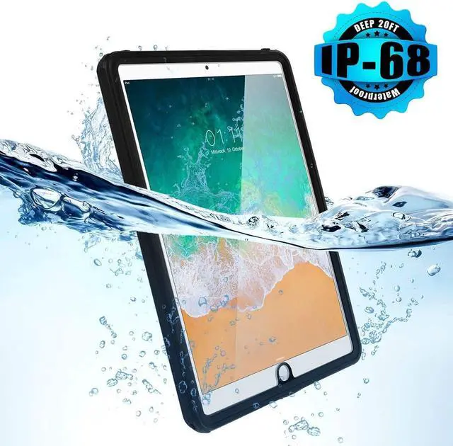 Alt view image 2 of 6 - iPad 9.7 inch 2017 2018 Waterproof Case, IP68 Waterproof 360 Degree All Round Protective Ultra Slim Thin Dust / Snow Proof with Shoulder Strap Shockproof Cover for Apple iPad 5th 6th Generation