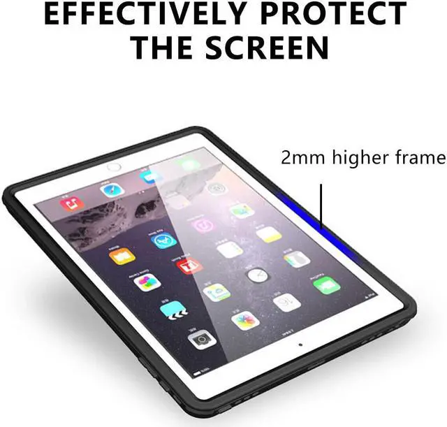Alt view image 4 of 7 - iPad Pro 9.7 / iPad Air 2 Waterproof case, Water Resistant IP68 360 Degree All Round Protective Cover Ultra Slim Dust/Snow Proof with Shoulder Strap for Apple iPad Pro 9.7'' 2016 / iPad Air 2 9.7 Inch