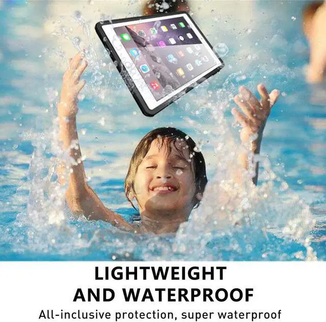 Alt view image 3 of 7 - iPad Pro 9.7 / iPad Air 2 Waterproof case, Water Resistant IP68 360 Degree All Round Protective Cover Ultra Slim Dust/Snow Proof with Shoulder Strap for Apple iPad Pro 9.7'' 2016 / iPad Air 2 9.7 Inch
