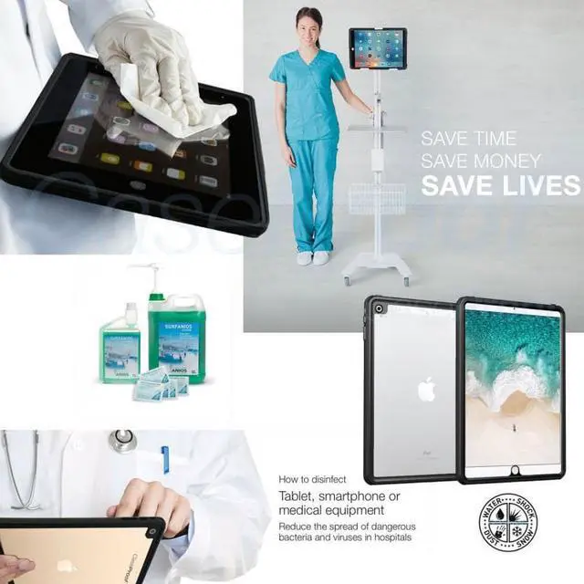 Alt view image 5 of 7 - Waterproof Case for iPad Air 3 2019 / iPad Pro 10.5 inch 2017 Full Body Protection Shockproof Dustproof Protective Cover with Built in Screen Protector, Kickstand, Shoulder Strap