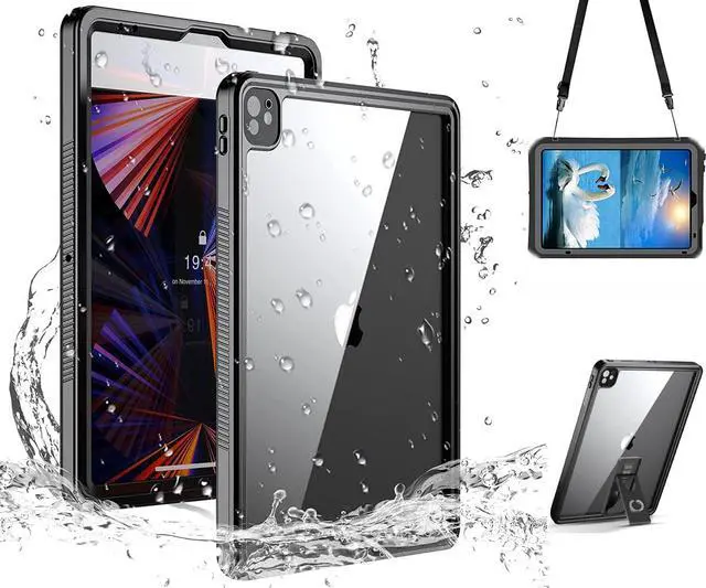 Main image of Waterproof Case for iPad Pro 12.9 inch 2022 6th Gen / iPad Pro 12.9 2021 5th Gen Full Body Protection Shockproof Dustproof Protective Cover with Built in Screen Protector, Kickstand, Shoulder Strap