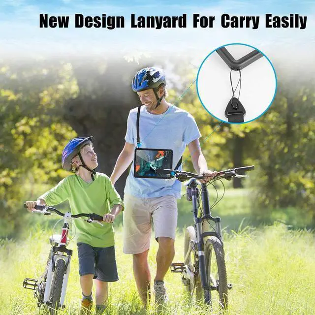 Alt view image 7 of 7 - Waterproof Case for iPad Pro 12.9 inch 2022 6th Gen / iPad Pro 12.9 2021 5th Gen Full Body Protection Shockproof Dustproof Protective Cover with Built in Screen Protector, Kickstand, Shoulder Strap