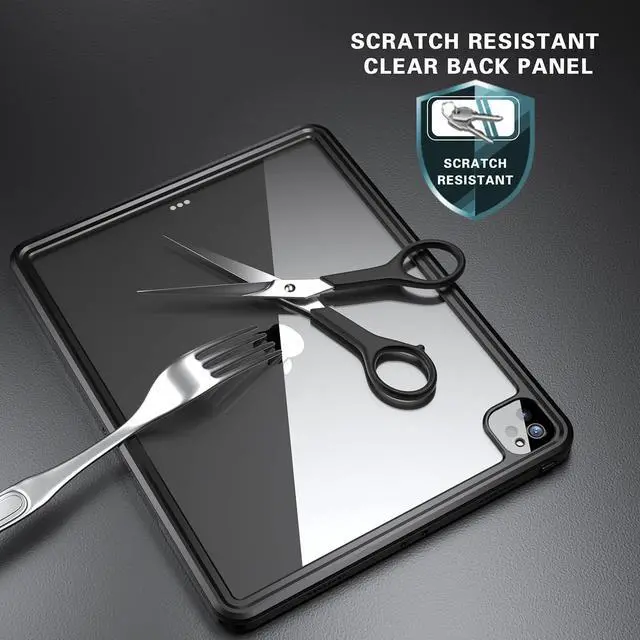 Alt view image 5 of 7 - Waterproof Case for iPad Pro 12.9 inch 2020 4th Generation, Shockproof Drop Proof Protective Cover High Touch Sensitivity with Shouder Strap,Built-in Screen Protector