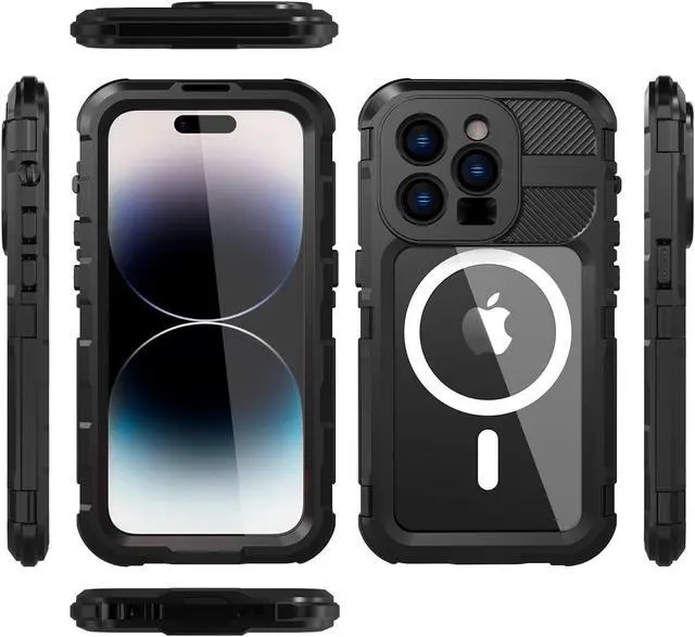 Alt view image 6 of 7 - iPhone 14 Pro Max Waterproof Case, MagSafe Compatible, Built-in Screen Protector IP68 Underwater Dustproof 360 Full Body Shockproof Protective Cover for iPhone 14 Pro Max