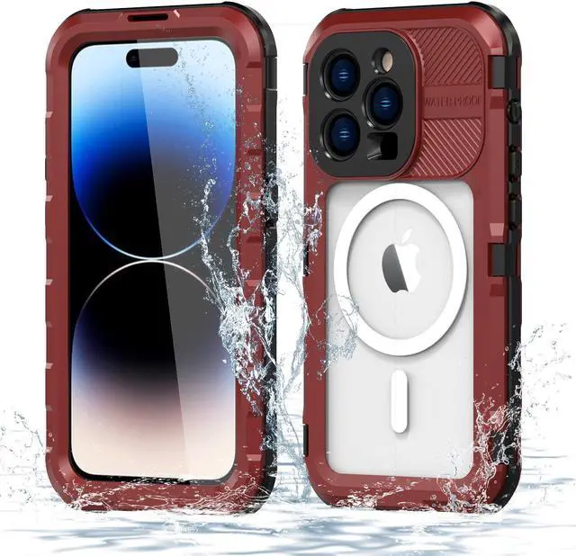 Main image of iPhone 14 Pro Waterproof Case, MagSafe Compatible, Built-in Screen Protector IP68 Underwater Dustproof 360 Full Body Shockproof Protective Cover for iPhone 14 Pro 6.1 inch 2022 Red