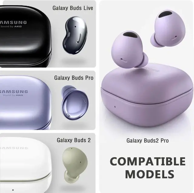 Alt view image 2 of 7 - Armor Case Cover with Secure Lock for Samsung Galaxy Buds 2 Pro Case 2022 /Galaxy Buds Pro Case 2021 /Galaxy Buds 2 Case 2021 /Galaxy Buds Live Case 2020 with Keychain Purple