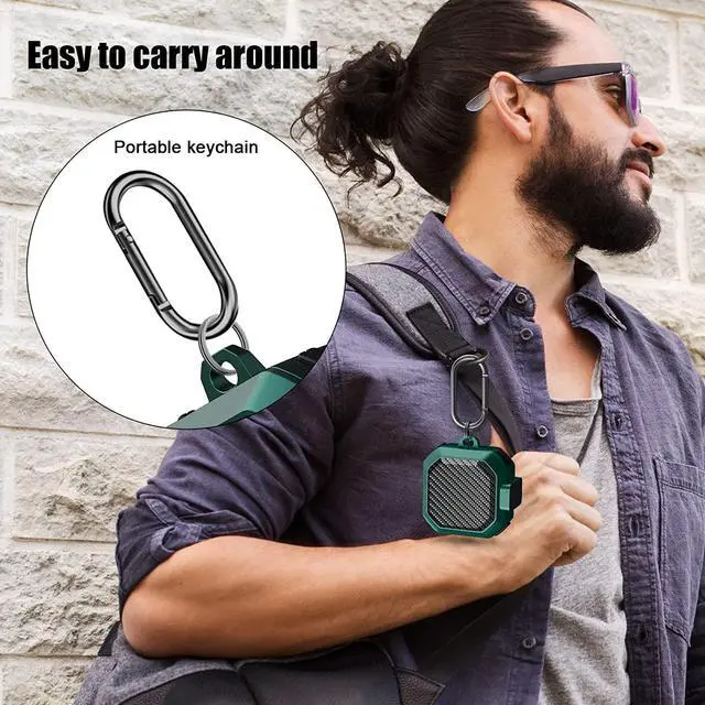 Alt view image 7 of 7 - Armor Cover for Samsung Galaxy Buds 2 Pro Case (2022) /Galaxy Buds Pro Case (2021) /Galaxy Buds 2 Case (2021) /Galaxy Buds Live Case (2020) Case, Shockproof Protective Cover with Keychain Black Green