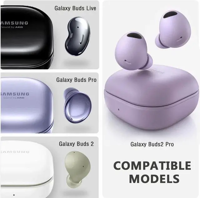 Alt view image 2 of 7 - Armor Cover for Samsung Galaxy Buds 2 Pro Case/Galaxy Bus Pro Case/Galaxy Buds 2 Skin/Galaxy Buds Live with Lock, Shockproof Protective Cover Cases with Keychain