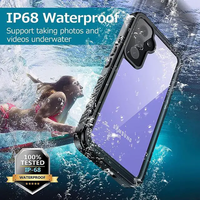 Alt view image 2 of 7 - For Samsung Galaxy A54 5G Case Waterproof, [IP68 Underwater][Built-in Screen & Lens Protector][Dustproof][Real 360] Full Body Heavy Duty Rugged Shockproof Protective Phone Case for A54 5G