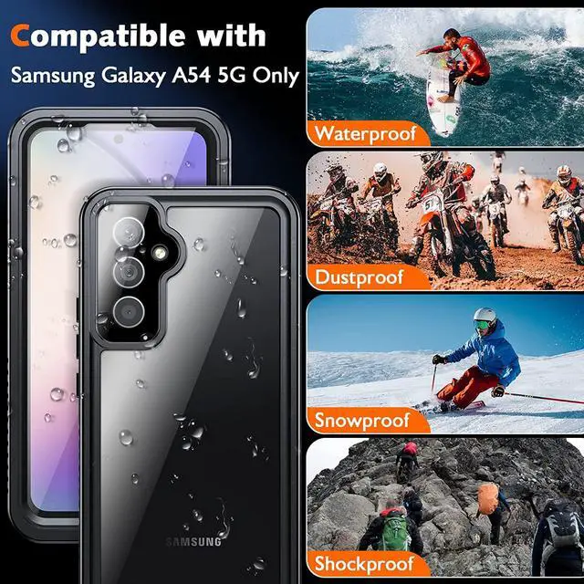 Alt view image 6 of 7 - For Samsung Galaxy A54 5G Case Waterproof, [IP68 Underwater][Built-in Screen & Lens Protector][Dustproof][Real 360] Full Body Heavy Duty Rugged Shockproof Protective Phone Case for A54 5G