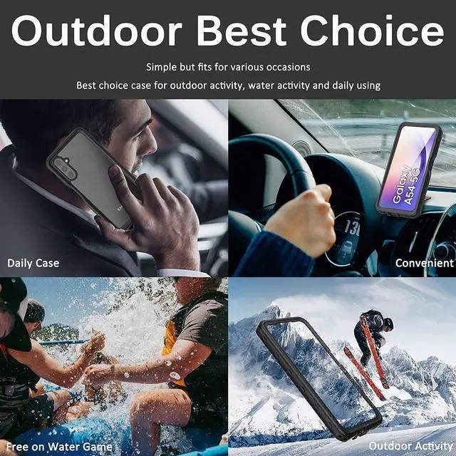 Alt view image 7 of 7 - For Samsung Galaxy A54 5G Case Waterproof with Built-in Screen Protector [IP68 Underwater] Anti-Scratched Rugged Cover [360°Full Body Heavy Duty Shockproof] Case for Samsung Galaxy A54 5G 6.4"