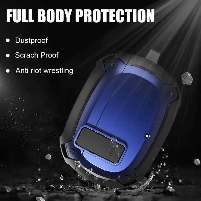 Alt view image 2 of 6 - Beats Studio Buds Case Cover 2021, Secure Lock Hard Rugged Cool Shockproof Protective Case Cover for Beats Studio Buds Wireless Earbuds Case Accessories with Keychain Carabiner for Men Women Blue
