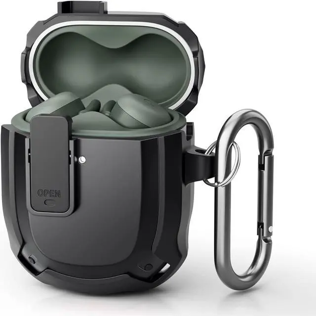 Alt view image 2 of 7 - Compatible with Google Pixel Buds A Case Cover [Front LED Visible] Shockproof Protective Case with Keychain Secure Lock Design Hard PC Case Cover for Pixel Buds A 2021