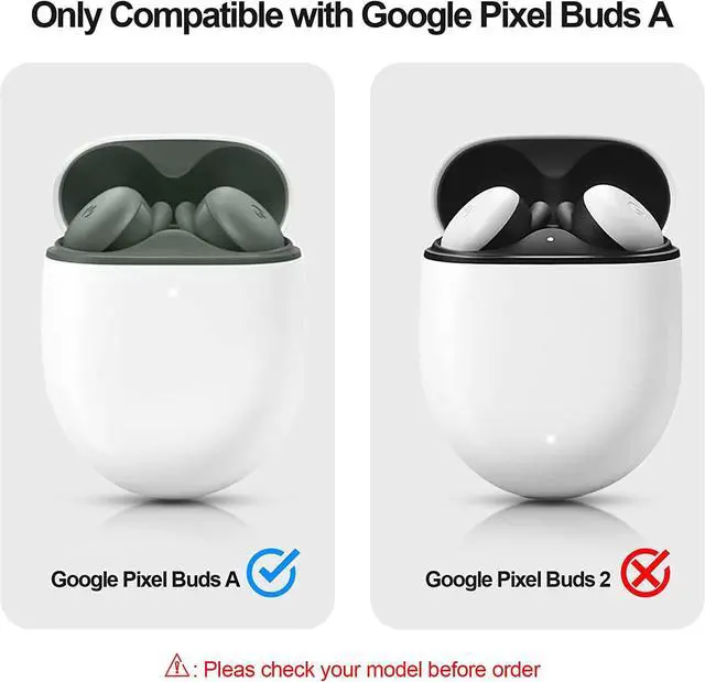 Alt view image 7 of 7 - Compatible with Google Pixel Buds A Case Cover [Front LED Visible] Shockproof Protective Case with Keychain Secure Lock Design Hard PC Case Cover for Pixel Buds A 2021