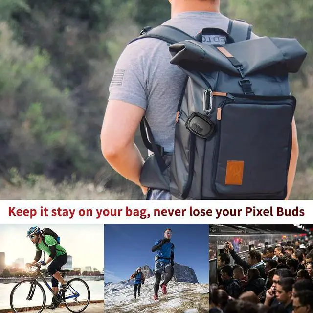 Alt view image 5 of 7 - Compatible with Google Pixel Buds A Case Cover [Front LED Visible] Shockproof Protective Case with Keychain Secure Lock Design Hard PC Case Cover for Pixel Buds A 2021