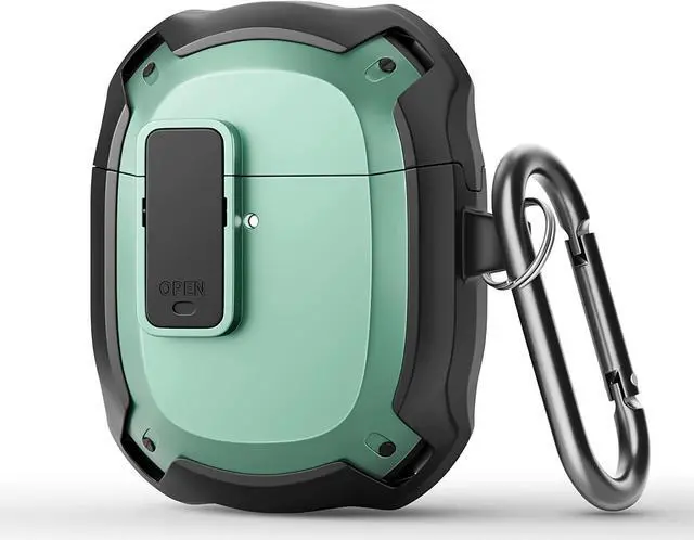 Main image of Compatible with Google Pixel Buds A Case Cover [Front LED Visible] Shockproof Protective Case with Keychain Secure Lock Design Hard PC Case Cover for Pixel Buds A 2021 Green