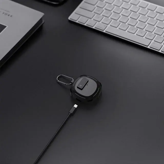 Alt view image 3 of 6 - Case Cover Compatible with Huawei Freebuds 4E, Freebuds 4 True Wireless Earbuds, Earphones Skin Cover, Protective Carrying Case with Keychain Hook, Charging Port Accessible
