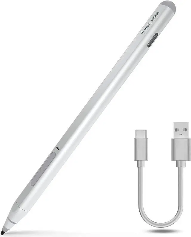 Main image of Stylus Pen for Surface, USB C Charging, 4096 Pressure Sensitivity, Stylus For Microsoft Surface Pro 9 / Pro 8/7/6/5/4/Go/X/Book/Studio/Laptop 5/4/3/2/1/HP/ASUS/DELL, Magnetic Attachment Silver