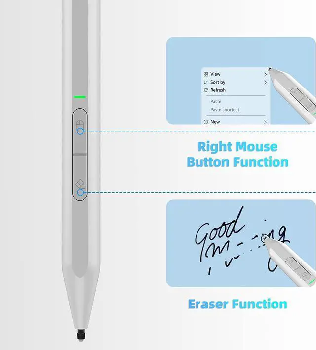 Alt view image 3 of 7 - Stylus Pen for Surface, Surface Pen with Bluetooth Remote Control & Shortcuts, 4096 Pressure Sensitivity, Magnetic Attachment, For Microsoft Surface Pro 9/8/X/7/6/5/4/3/Laptop 5/4/3/2/1/X/Book/Studio