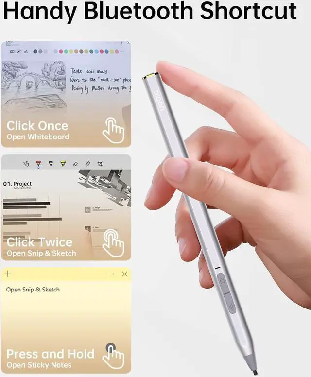 Alt view image 2 of 7 - Stylus Pen for Surface, Surface Pen with Bluetooth Remote Control & Shortcuts, 4096 Pressure Sensitivity, Magnetic Attachment, For Microsoft Surface Pro 9/8/X/7/6/5/4/3/Laptop 5/4/3/2/1/X/Book/Studio