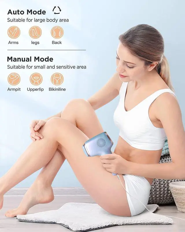 Alt view image 7 of 7 - Laser Hair Removal with Ice Cooling Care Function for Women Permanent, 999,999 Flashes Painless IPL Hair Remover, Hair Removal Device for Armpits Legs Arms Bikini Line