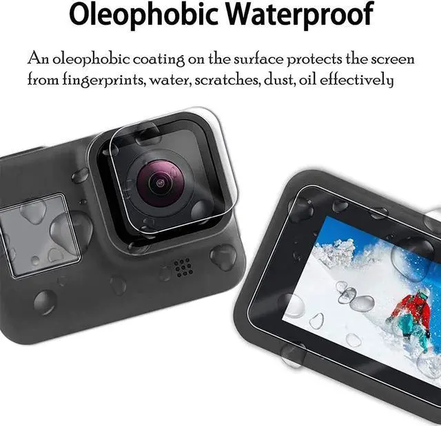 Alt view image 3 of 7 - [9pcs] Hero 11 10 9 Screen Protector for GoPro Hero 12 11 10 9 Black, Ultra Clear Tempered Glass Screen Protector + Tempered Glass Lens Protector + Tempered Glass Front LCD Display Film