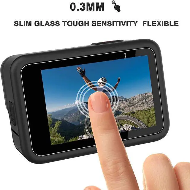 Alt view image 4 of 7 - [9pcs] Hero 11 10 9 Screen Protector for GoPro Hero 12 11 10 9 Black, Ultra Clear Tempered Glass Screen Protector + Tempered Glass Lens Protector + Tempered Glass Front LCD Display Film