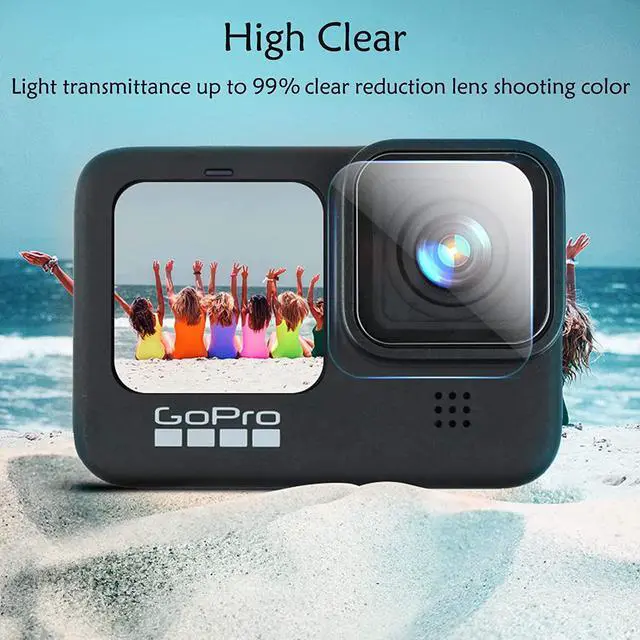 Alt view image 7 of 7 - [9pcs] Hero 11 10 9 Screen Protector for GoPro Hero 12 11 10 9 Black, Ultra Clear Tempered Glass Screen Protector + Tempered Glass Lens Protector + Tempered Glass Front LCD Display Film
