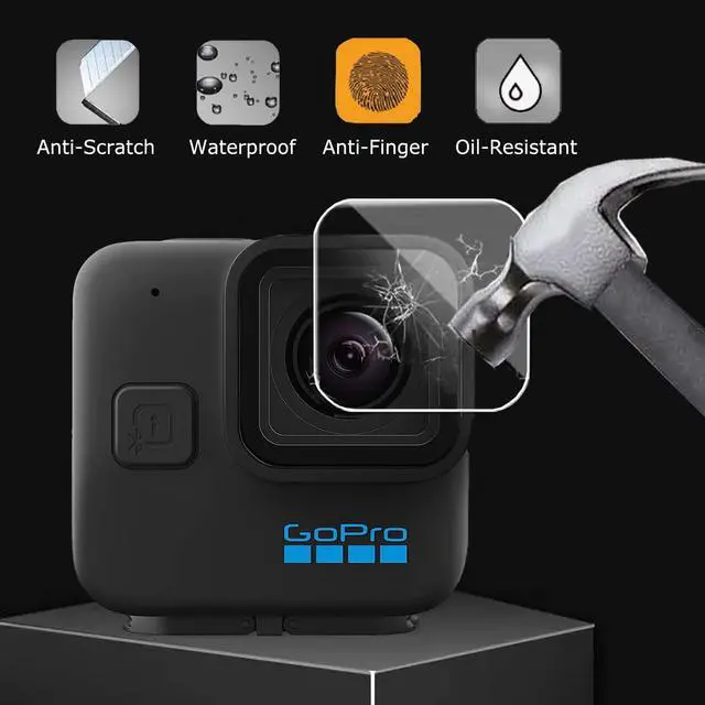 Alt view image 4 of 7 - HERO 11 Black Mini Screen Protector Lens Cap for GoPro HERO11 Black Mini Hero 11 Black Mini Tempered Glass Anti-scratch Clera Hard Protective Film Shield Cover (3+2)