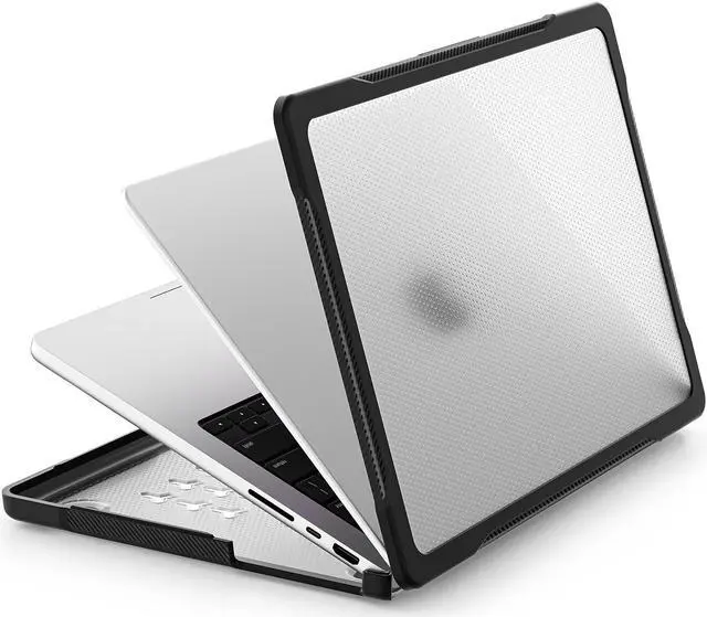 Alt view image 5 of 7 - Compatible with MacBook Pro 14 inch Case 2023 2022 2021 Release M2 A2779 A2442 M1 Pro/Max Chip with Touch ID, Heavy Duty Rugged Hard Shell Shockproof Cover with Keyboard Skin Transparent