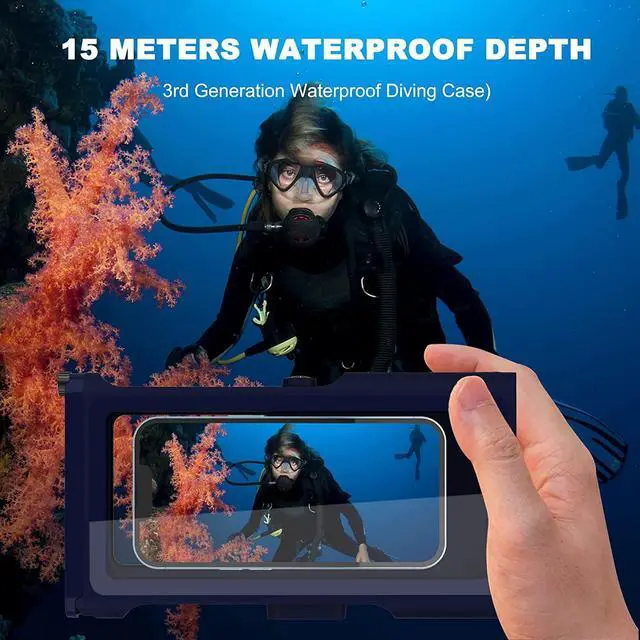 Alt view image 3 of 7 - Bluetooth Connection 3rd Generation Diving Phone Case, Professional 15m/50ft Underwater Photography Housings for Snorkeling, Scuba Dive Waterproof Phone Case for iPhone/Samsung/Universal