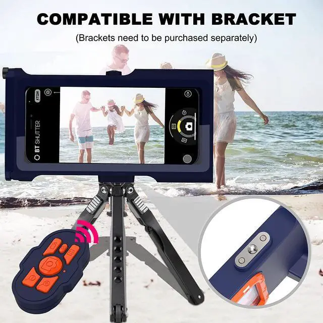 Alt view image 6 of 7 - Bluetooth Connection 3rd Generation Diving Phone Case, Professional 15m/50ft Underwater Photography Housings for Snorkeling, Scuba Dive Waterproof Phone Case for iPhone/Samsung/Universal