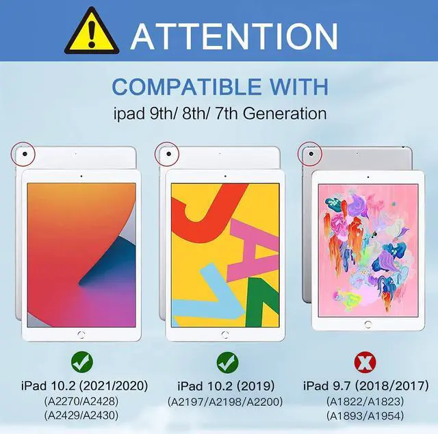 Alt view image 2 of 7 - Case for ipad 9th Generation/iPad 8th Generation/iPad 7th Generation, Slim Heavy Duty Shockproof Rugged Protective Case with Built-in Stand for iPad 10.2 inch 2021/2020/2019 Blue