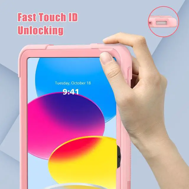Alt view image 3 of 7 - iPad 10th Generation Case, iPad 10th Generation Case 2022, Protective Case for iPad 10th Generation with Kickstands + Stylus Pen, Shockproof Cover for New iPad 10.9 Inch Case 2022 Rose Gold