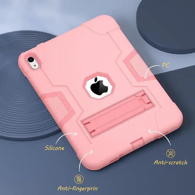 Alt view image 5 of 7 - iPad 10th Generation Case, iPad 10th Generation Case 2022, Protective Case for iPad 10th Generation with Kickstands + Stylus Pen, Shockproof Cover for New iPad 10.9 Inch Case 2022 Rose Gold