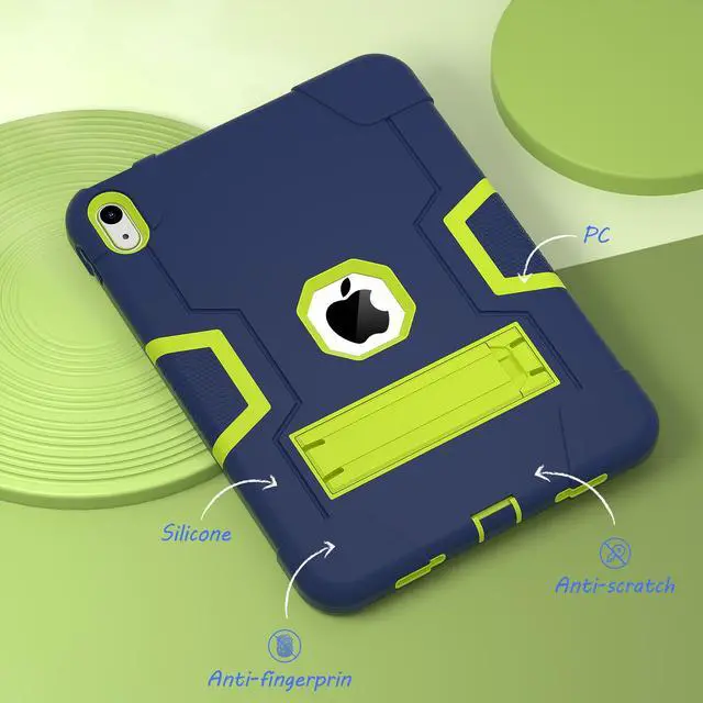 Alt view image 5 of 7 - iPad 10th Generation Case, iPad 10th Generation Case 2022, Protective Case for iPad 10th Generation with Kickstands + Stylus Pen, Shockproof Cover for New iPad 10.9 Inch Case 2022 Green